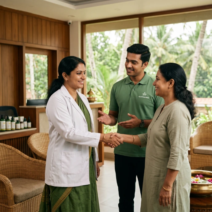Panel of experienced female Ayurvedic doctors offering guidance and hospital selection