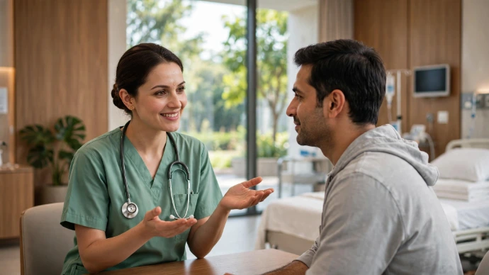 Ayurvedic physician providing medical consultation for authentic Kerala Ayurveda treatment